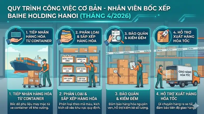 Baihe Holding Hanoi tuyển dụng nhân viên bốc xếp hàng hóa