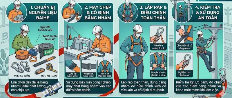 mẫu dây an toàn toàn thân 2 móc