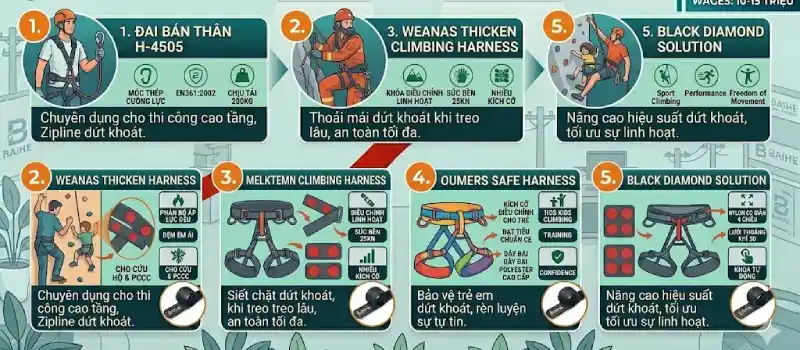 đai an toàn leo núi