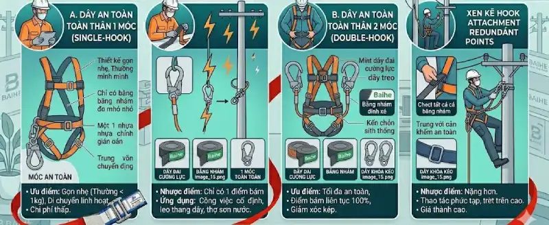 mẫu dây an toàn toàn thân 1 móc Hàn Quốc