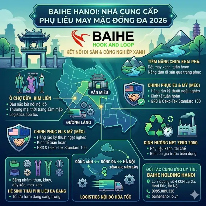 Địa chỉ mua băng nhám & phụ liệu may mặc tại quận Đống Đa