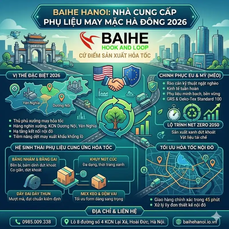 Địa chỉ công ty bán băng nhám & phụ liệu may mặc tại quận Hà Đông