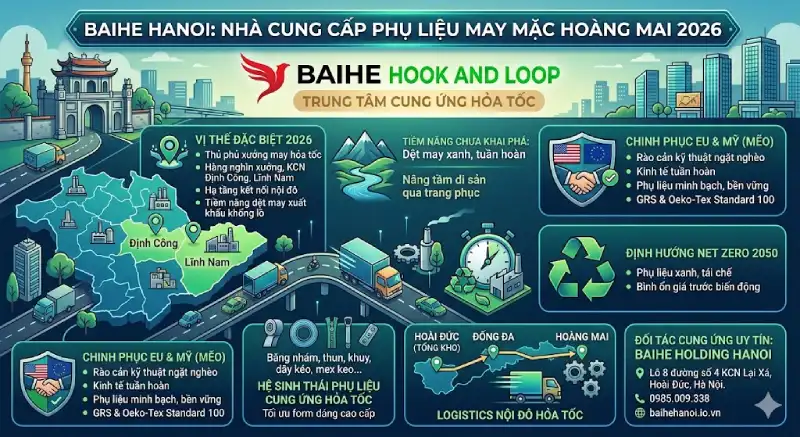 Địa chỉ mua băng nhám & phụ liệu may mặc tại Hoàng Mai