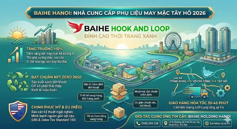Nhà cung cấp băng nhám & nguyên phụ liệu may mặc tại quận Tây Hồ 2026