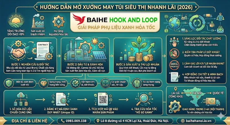 Hướng dẫn mở xưởng may túi siêu thị nhanh lãi 2026