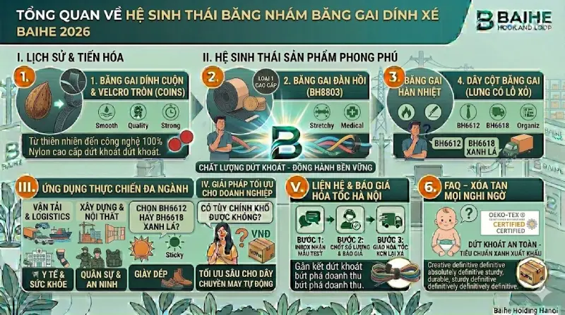 Tổng quan về băng nhám băng gai dính xé Baihe