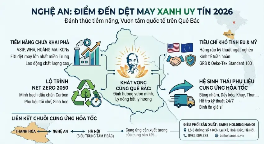 công ty phụ liệu may mặc tại tỉnh Nghệ An