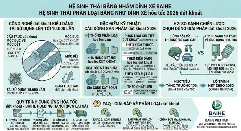 Phân loại băng nhám băng gai dính xé