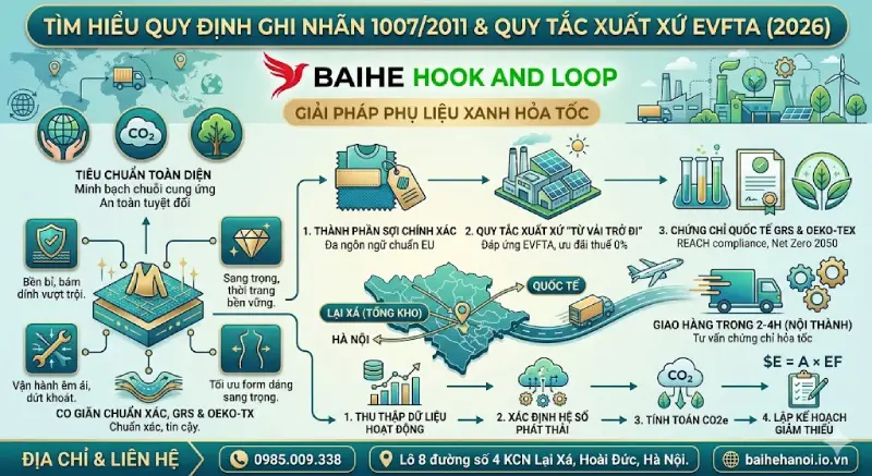 quy định Ghi nhãn dệt may (Regulation 1007/2011) và quy tắc xuất xứ (EVFTA) của EU