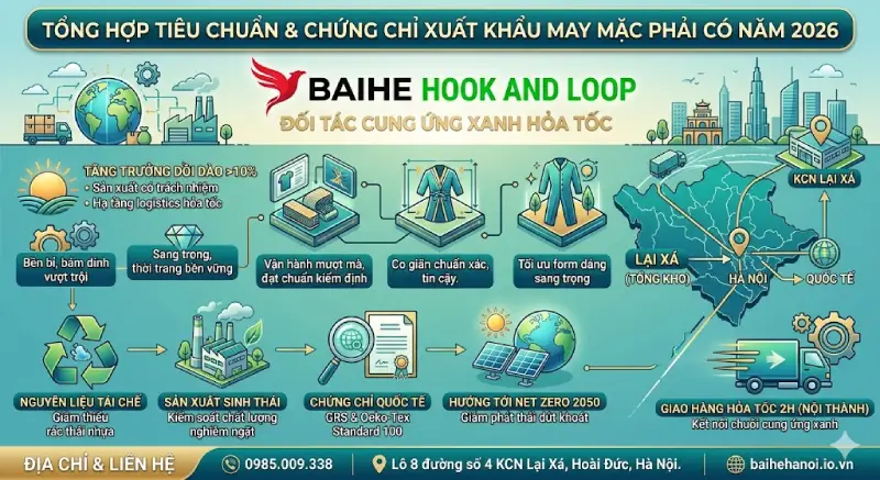 các tiêu chuẩn & chứng chỉ xuất khẩu may mặc